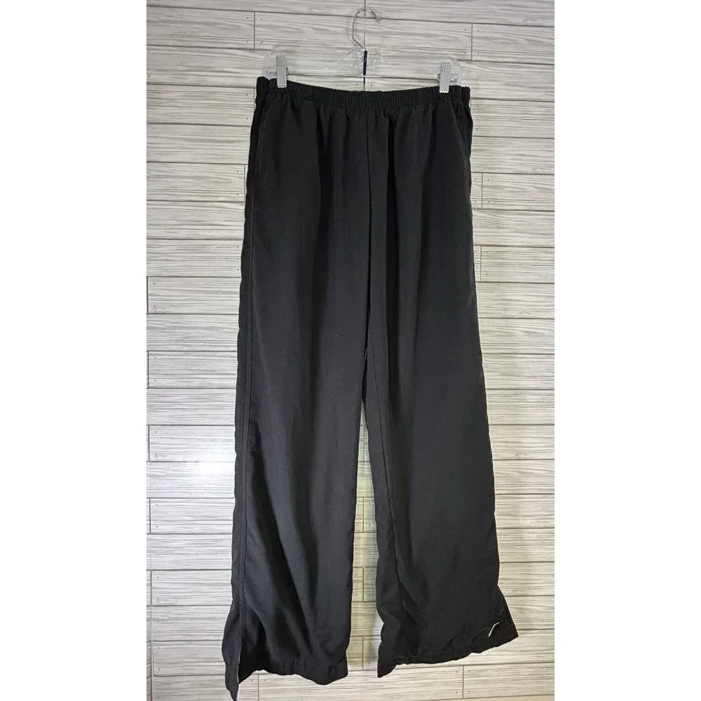 Vintage Nike‎ Track Pants Womens Lg (14) Gray Lined Drawstring Windbreaker Y2K